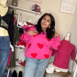 Pink Heart Sweater